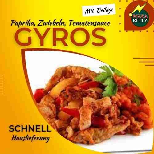 Gyros mit Paprika, Zwiebeln, Tomatensauce