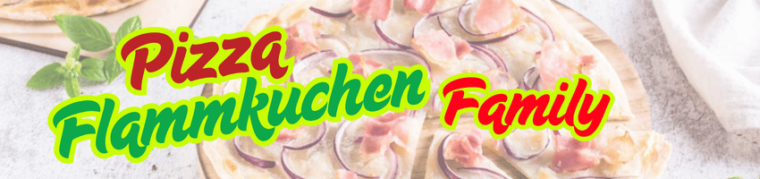Flammkuchen Familie 40x30cm Banner